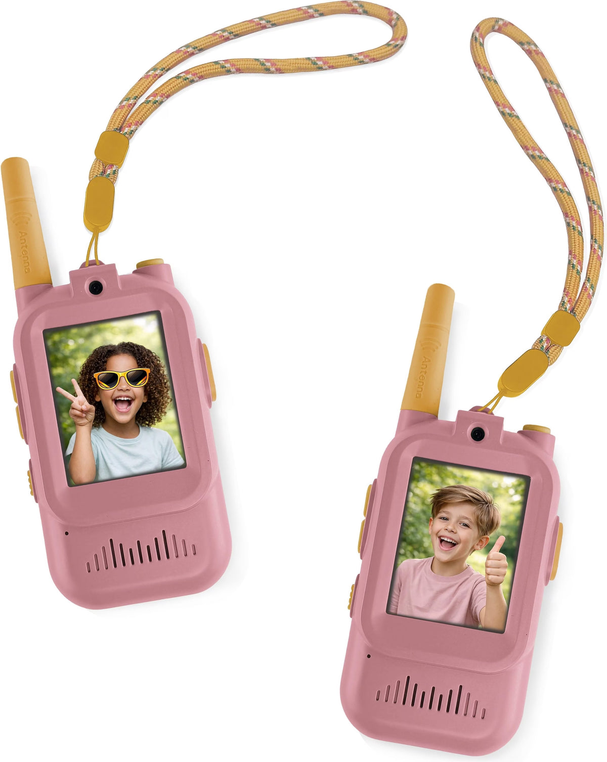 Talkie Walkie Vidéo Enfant ZAZU – Lot de 2 avec Écran Couleur, Portée 300 m