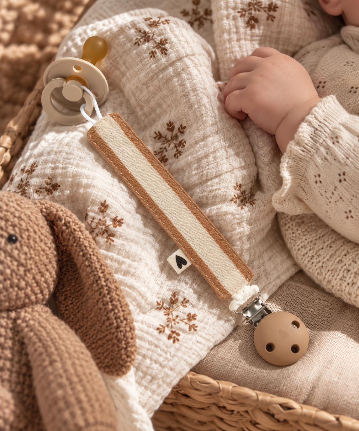 Attache tétine en gaze de coton – Atelier Wagram