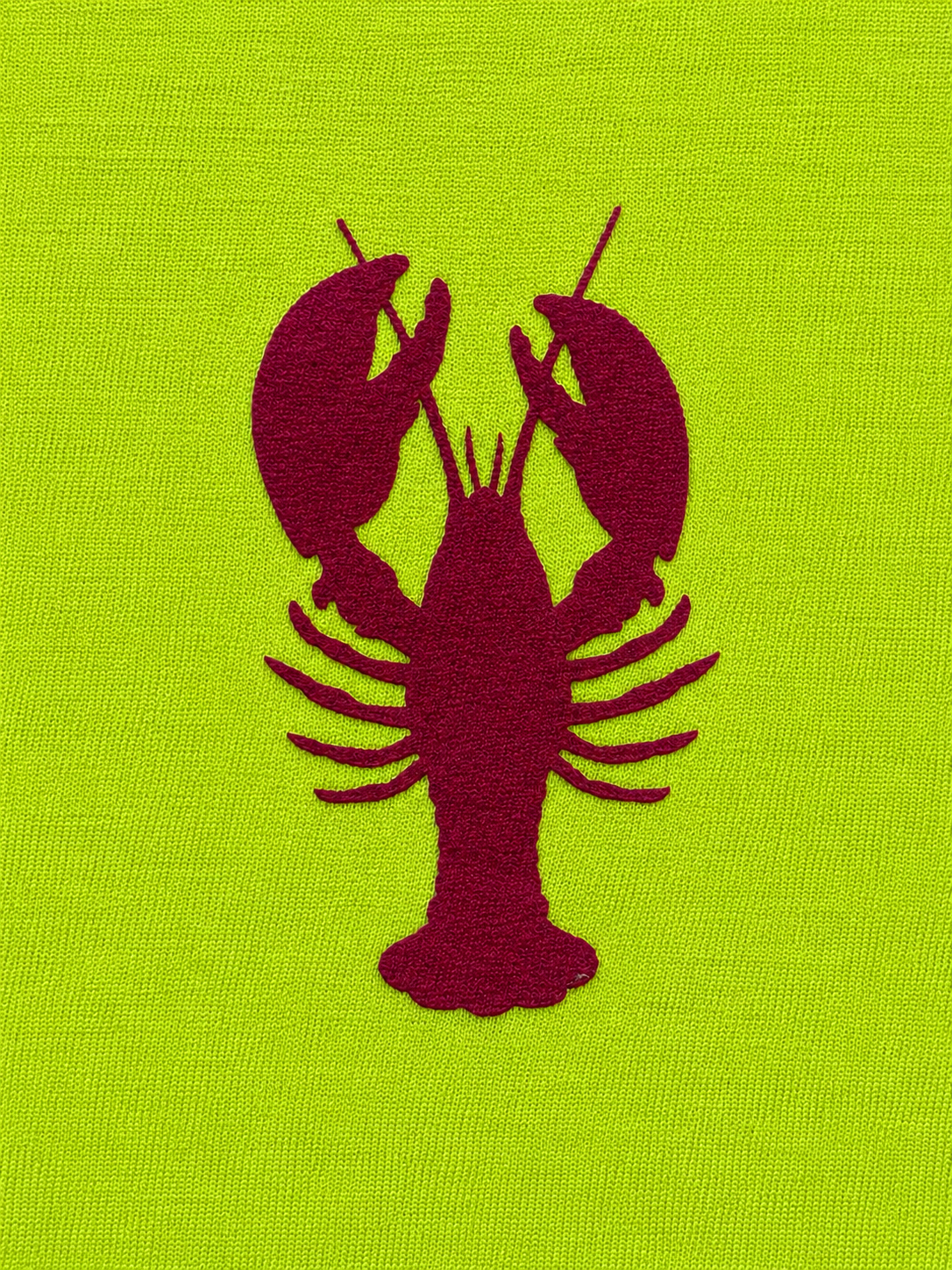 Tee-shirt TOSCA jaune fluo - homard velours magenta- Anouk & Ninon