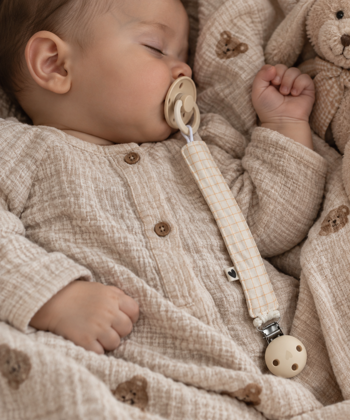 Attache tétine en gaze de coton – Atelier Wagram
