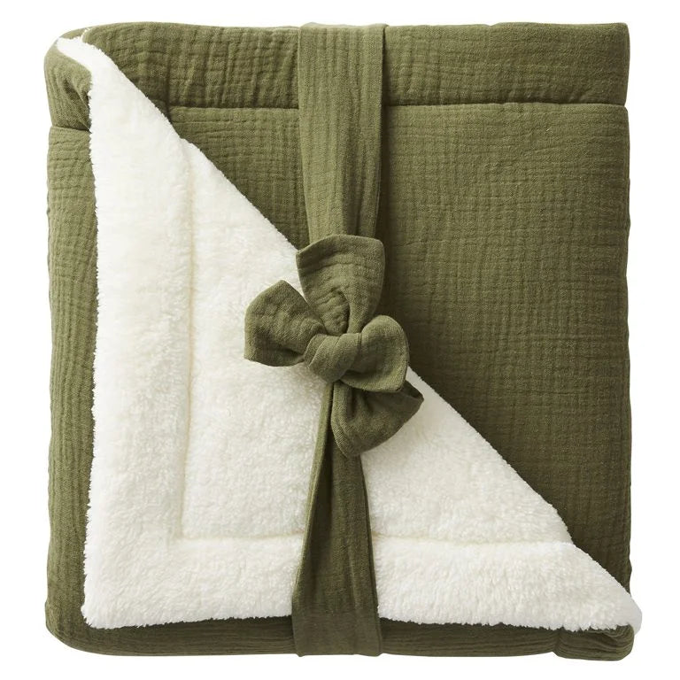 Couverture Peluche Double Gaze & Microfibre Fougère – Mix & Match