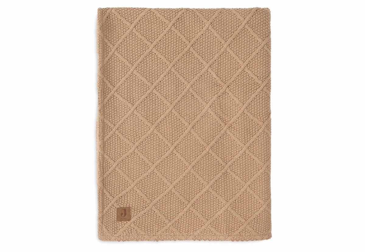 Couverture bébé tricotée Check Knit avec doublure teddy