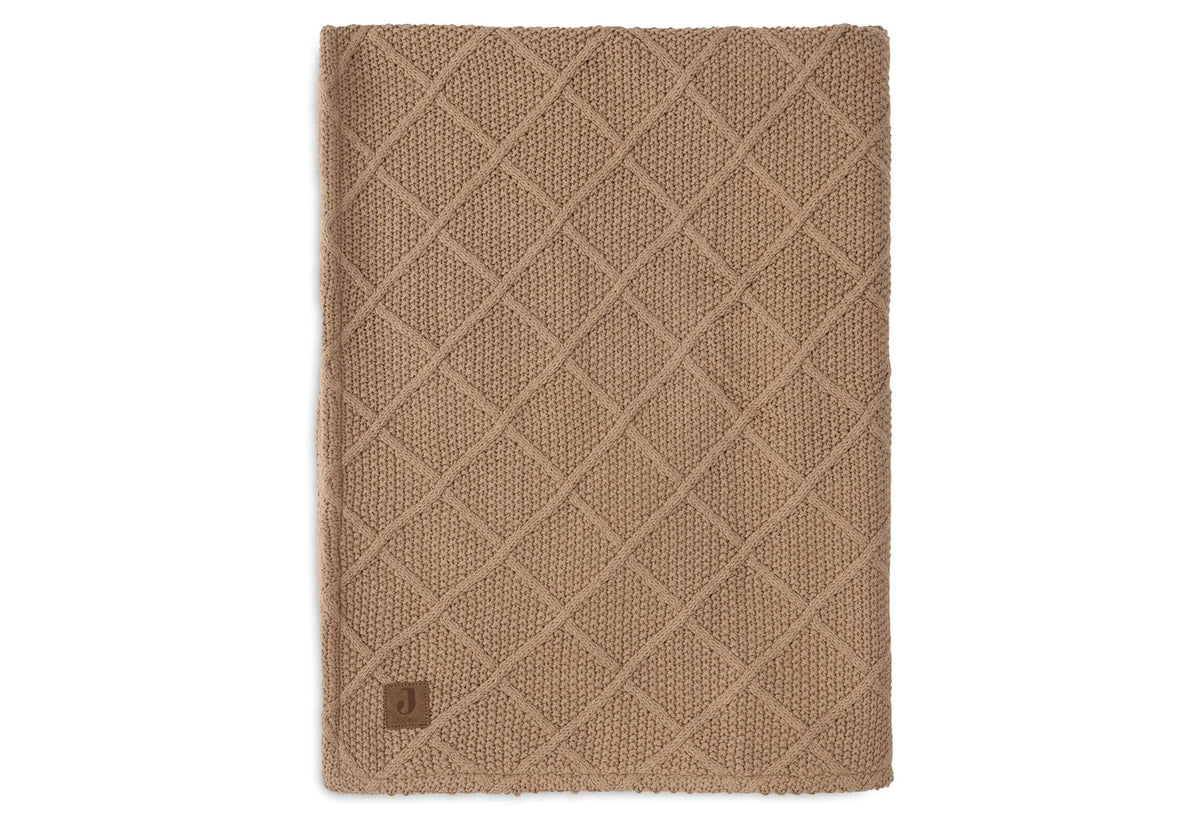 Couverture bébé tricotée Check Knit avec doublure teddy
