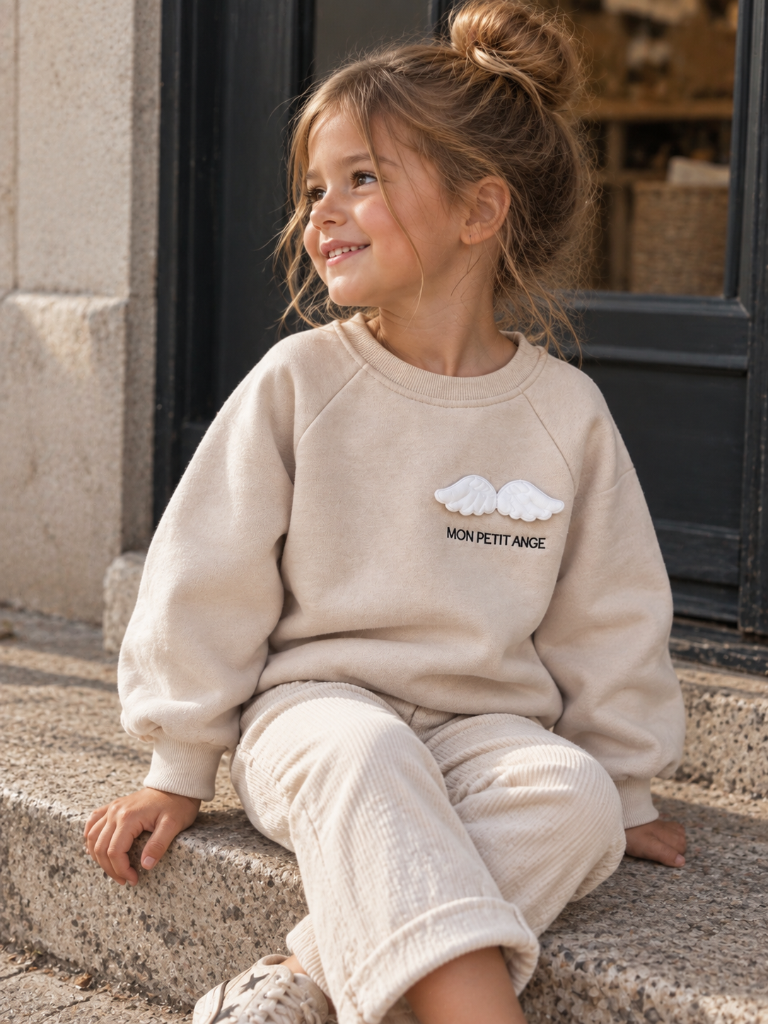 Sweat Raphaëlla – Kaki Broderie Sable | Coupe Oversize Mixte