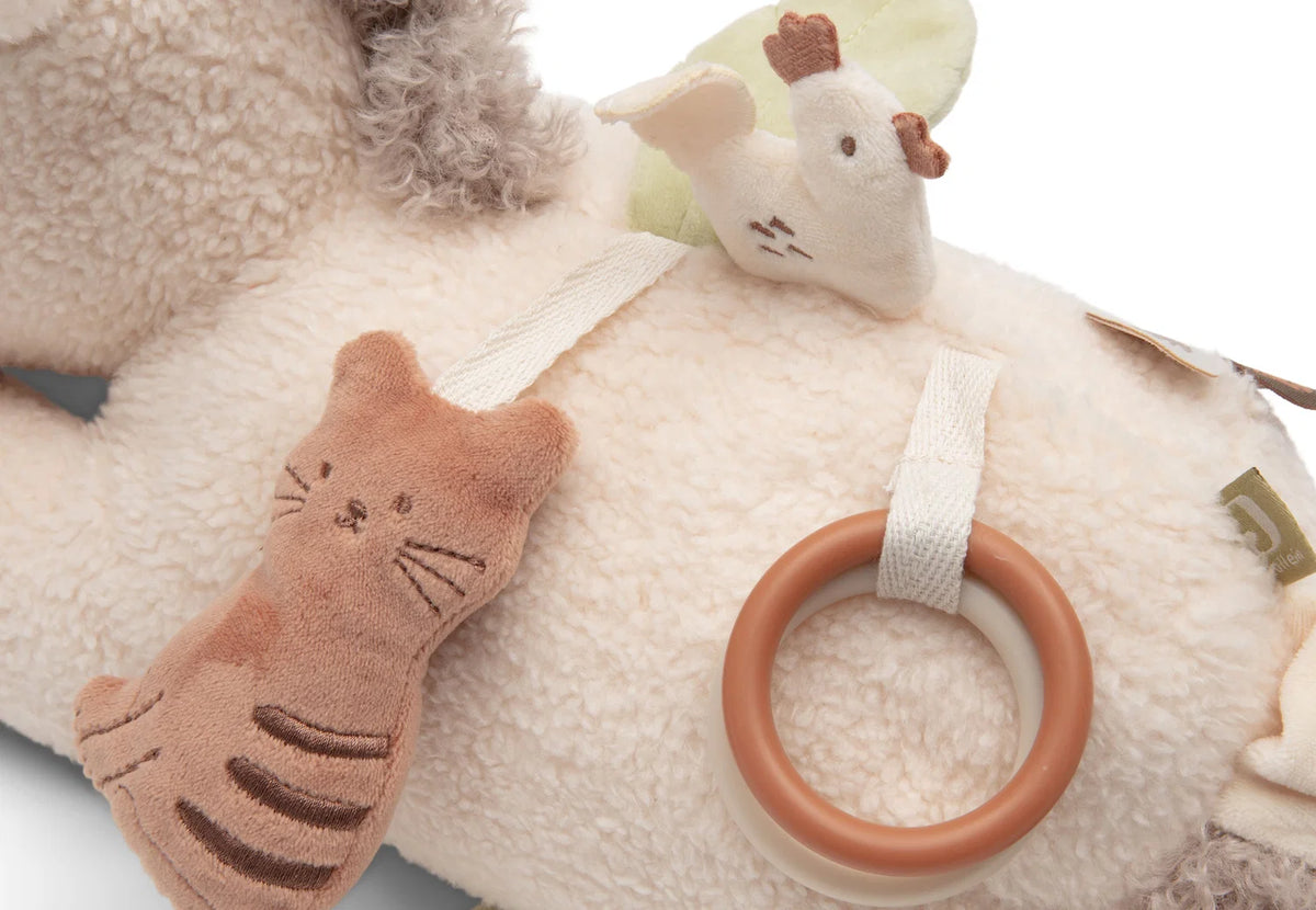 Peluche d'Activités Donkey Dinky – Éveil Sensoriel Dès la Naissance