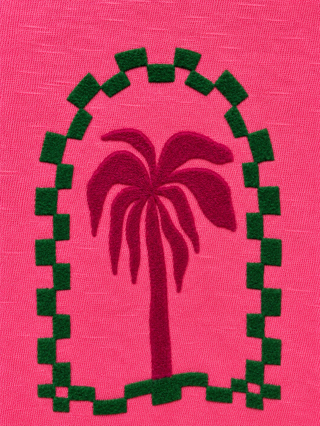 Tee-shirt TOSCA rose - broderie palmier - Anouk & Ninon