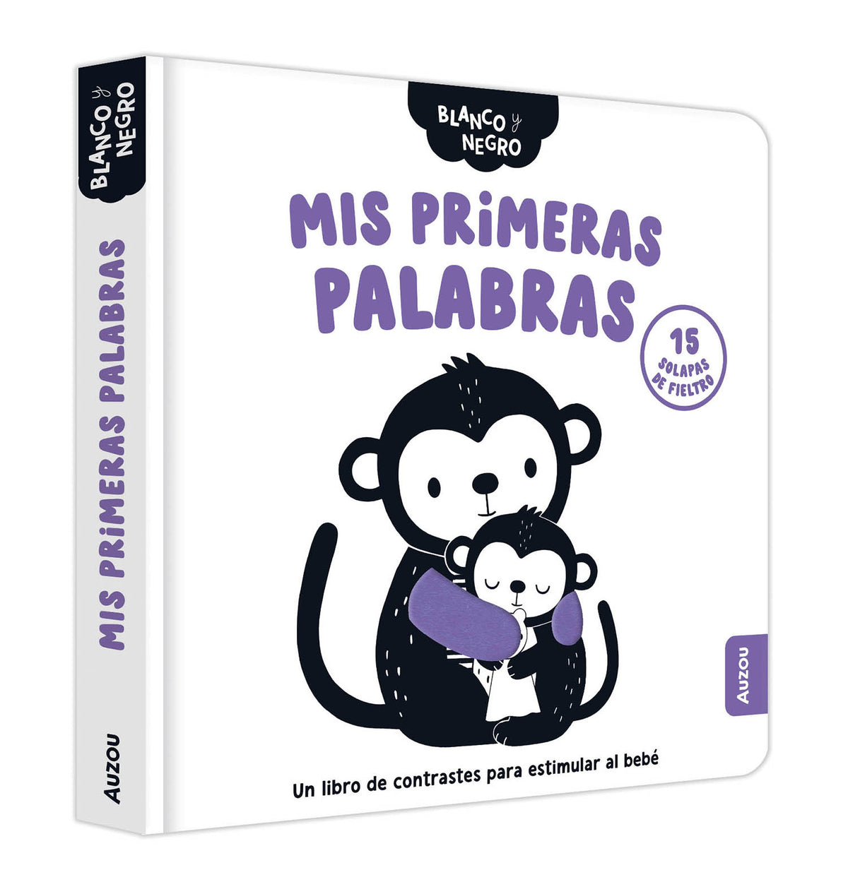 Mes premiers flaps | Livre éveil bébé noir et blanc avec flaps en feutrine