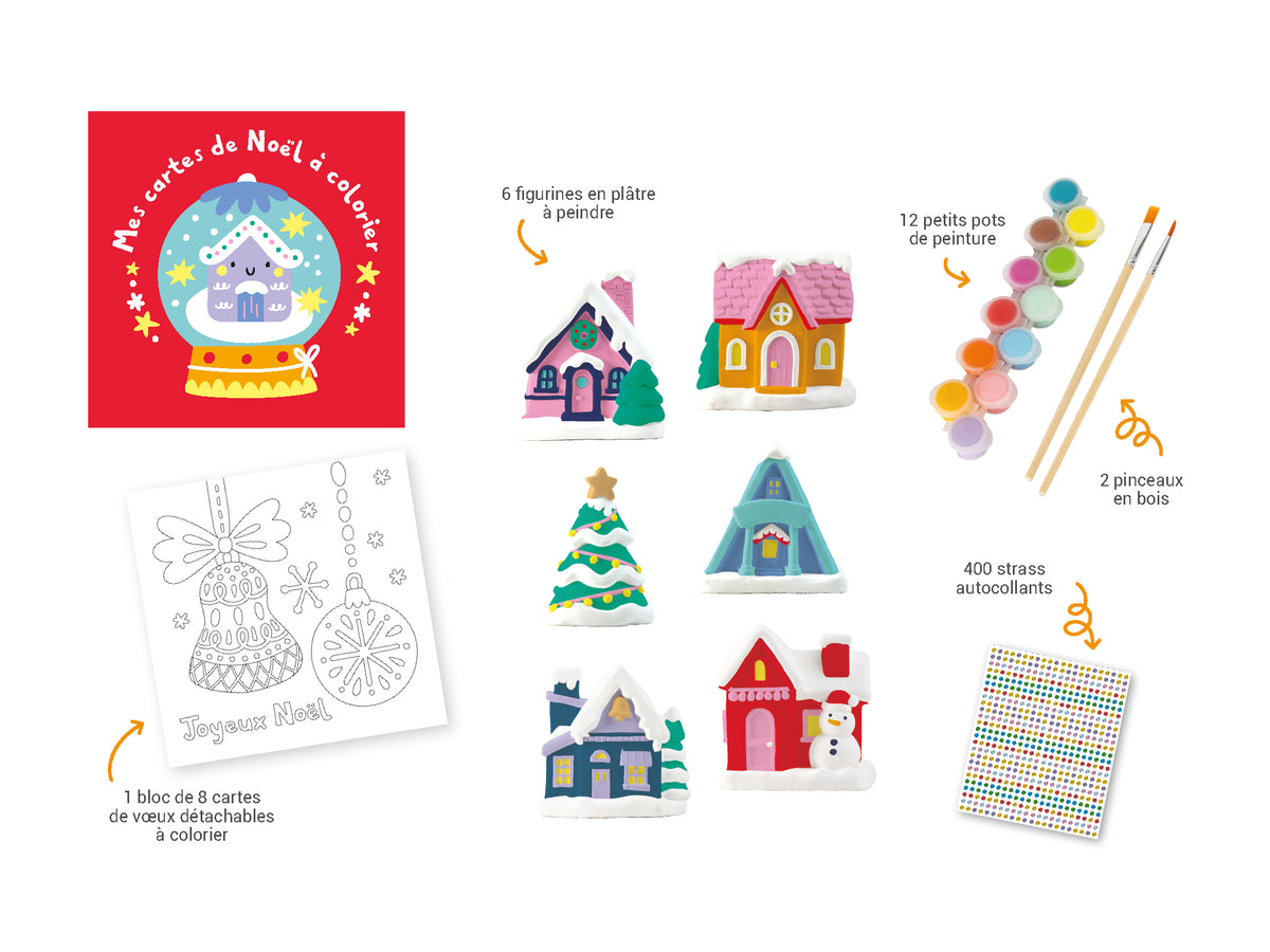 Mes jolies maisons de Noël à peindre – Coffret créatif