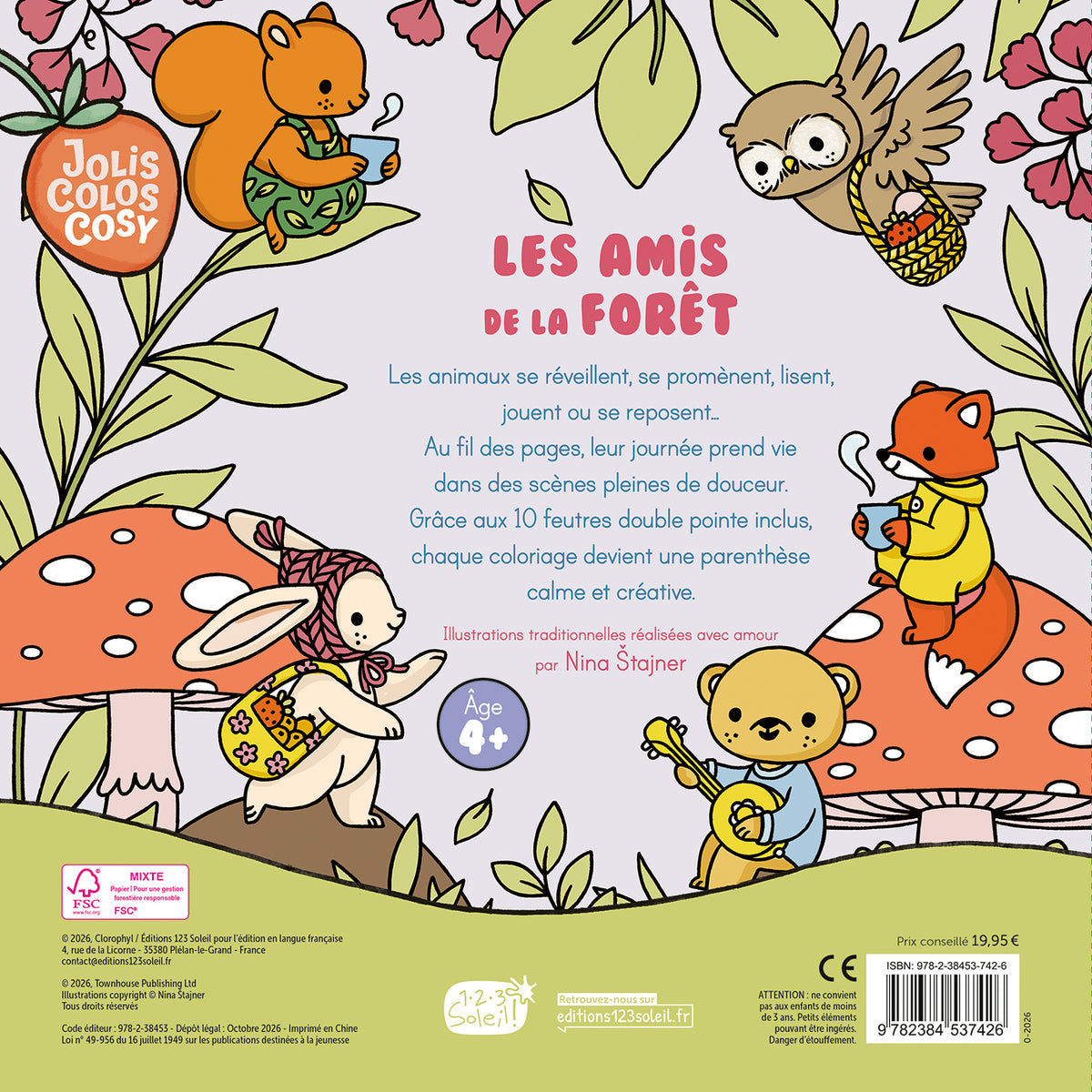 Coffret de coloriage Les amis de la forêt – 10 feutres double pointe