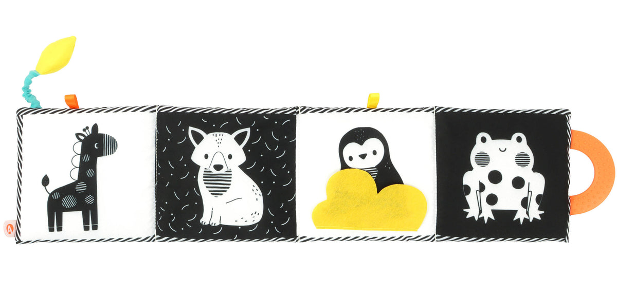 Mon Tout Premier Livre Tissu en Noir et Blanc – Éveil Sensoriel Bébé