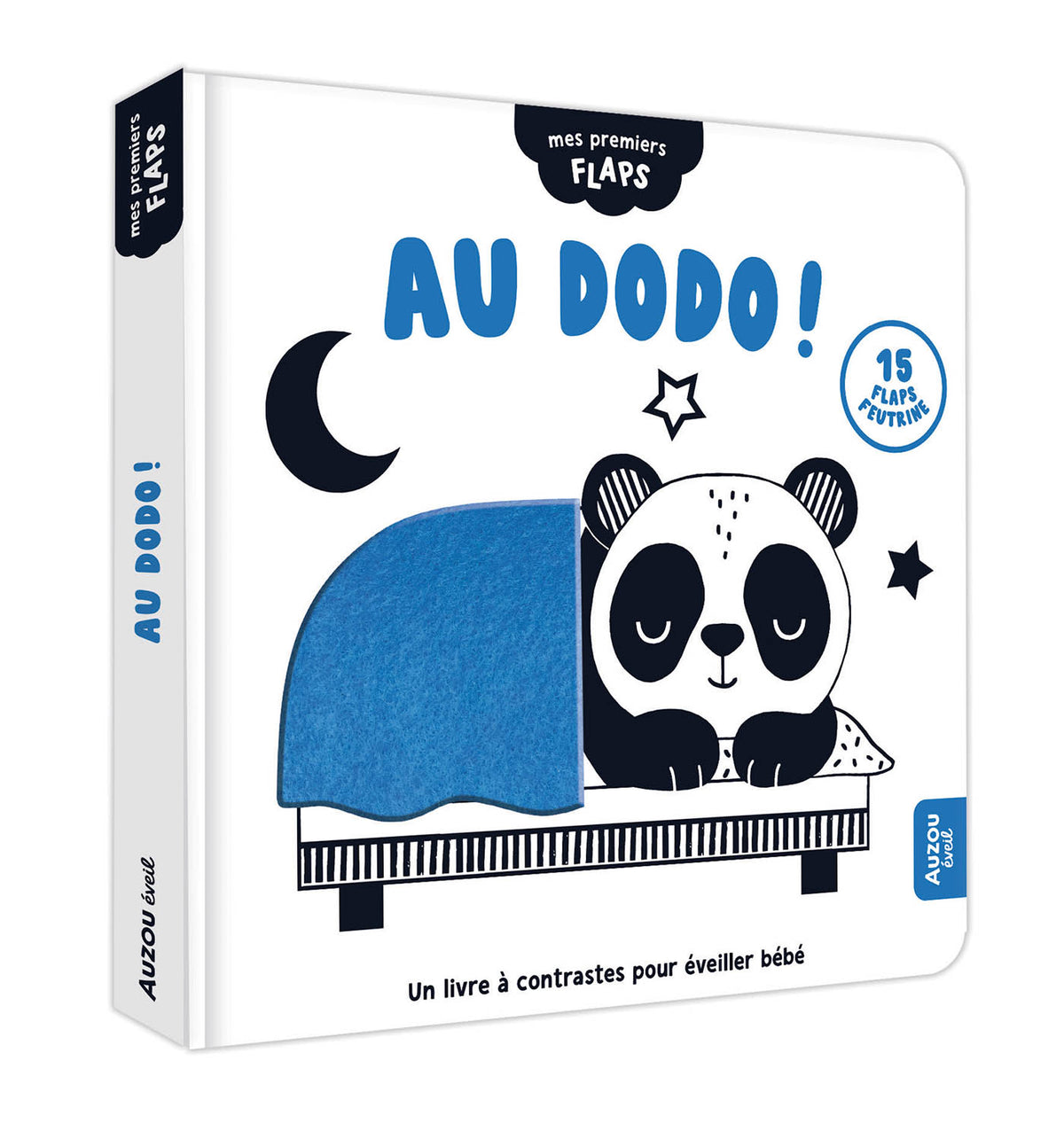 Mes premiers flaps | Livre éveil bébé noir et blanc avec flaps en feutrine