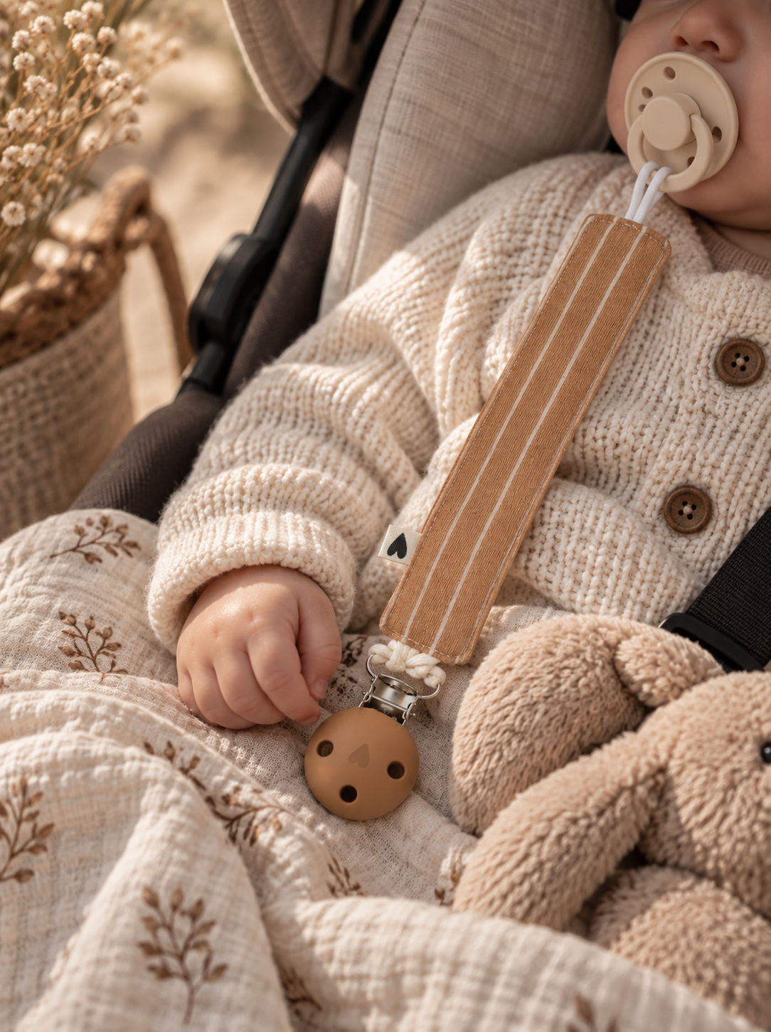 Attache tétine en gaze de coton – Atelier Wagram