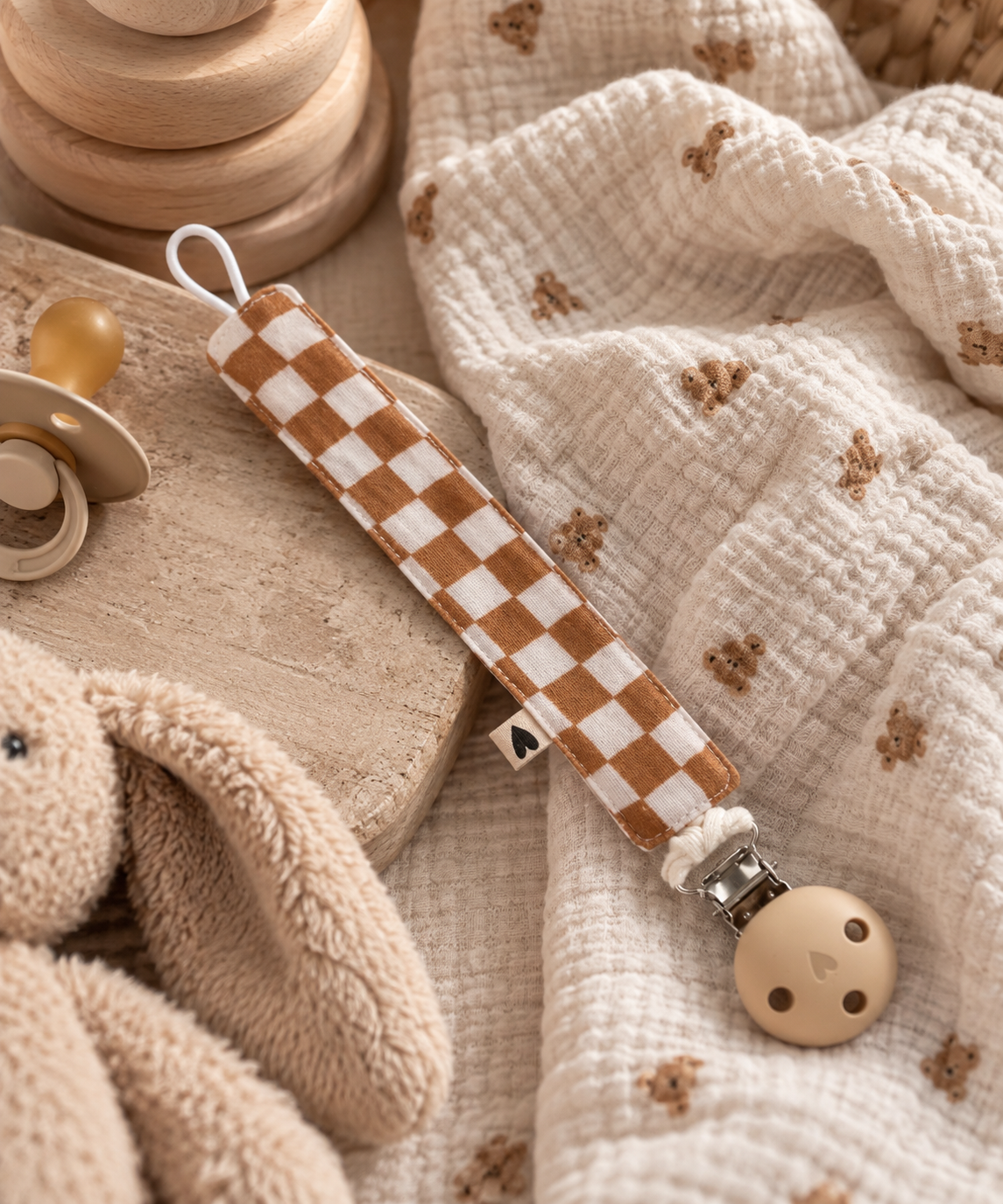 Attache tétine en gaze de coton – Atelier Wagram