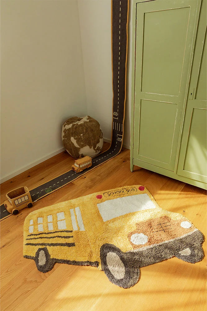 Ride & Roll School Bus – Jeu imaginatif bus en peluche avec chemin en toile
