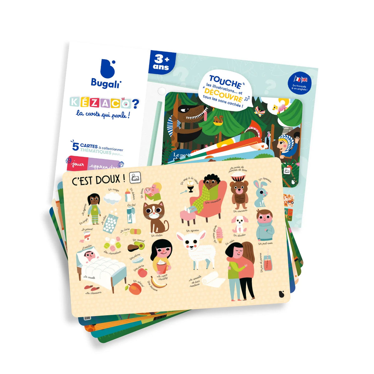 Coffret 5 cartes interactives Kézaco – Bugali | Éveil bilingue dès 18 mois