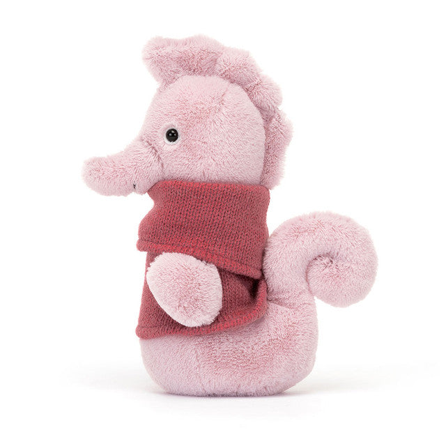 Peluche Cozy Crew Seahorse – Hippocampe styliste en pull douillet