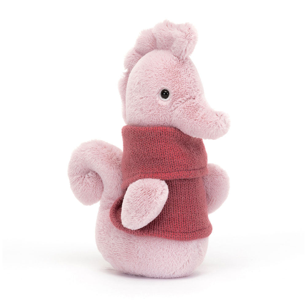 Peluche Cozy Crew Seahorse – Hippocampe styliste en pull douillet