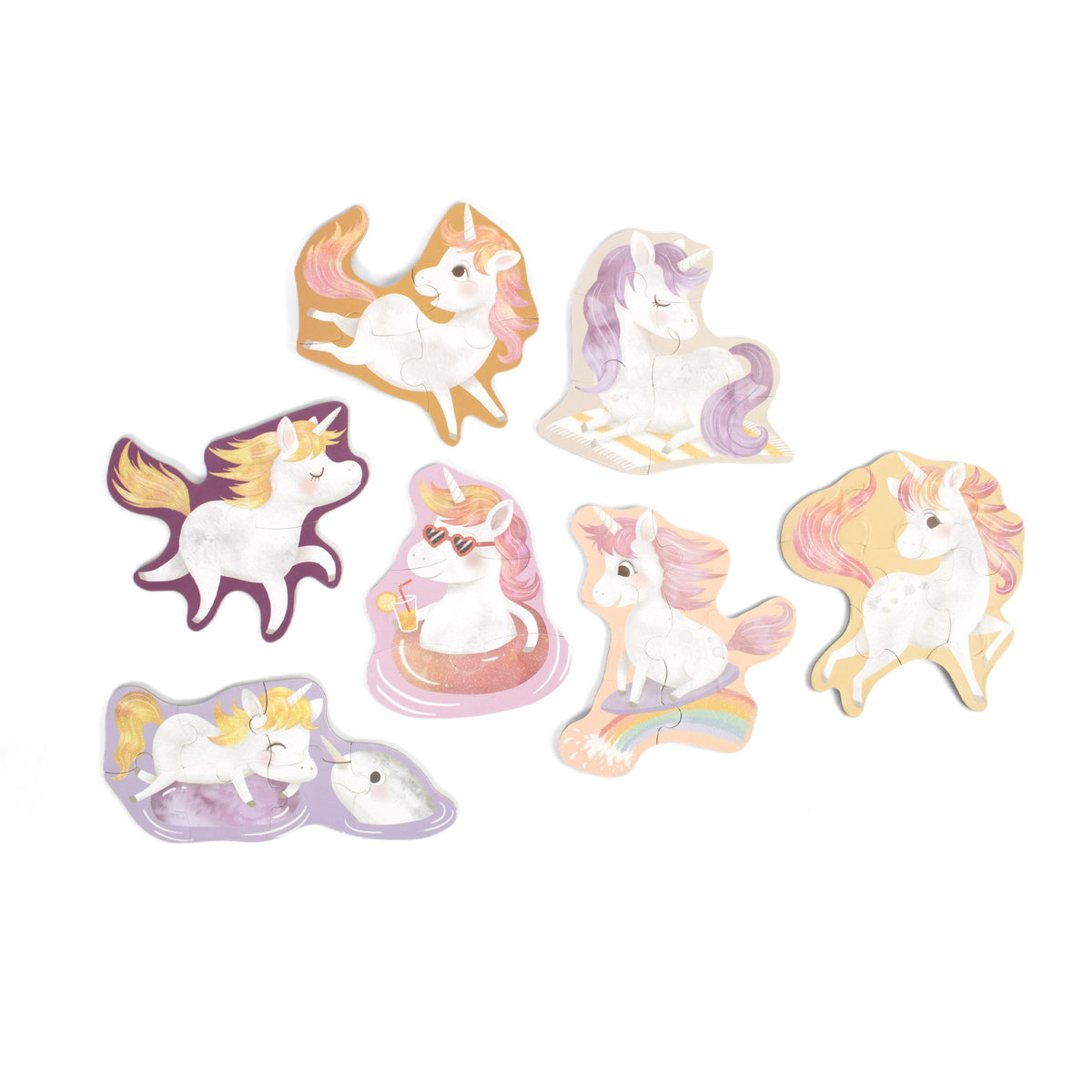 Lot de 7 puzzles – La plage des licornes