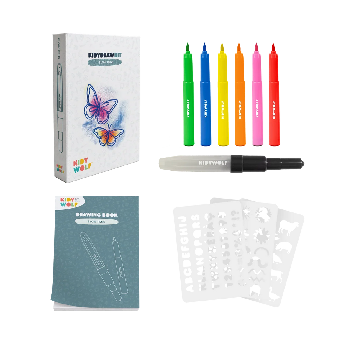 Kit de feutres à souffler KIDYDRAW-PAD – Blow Pen