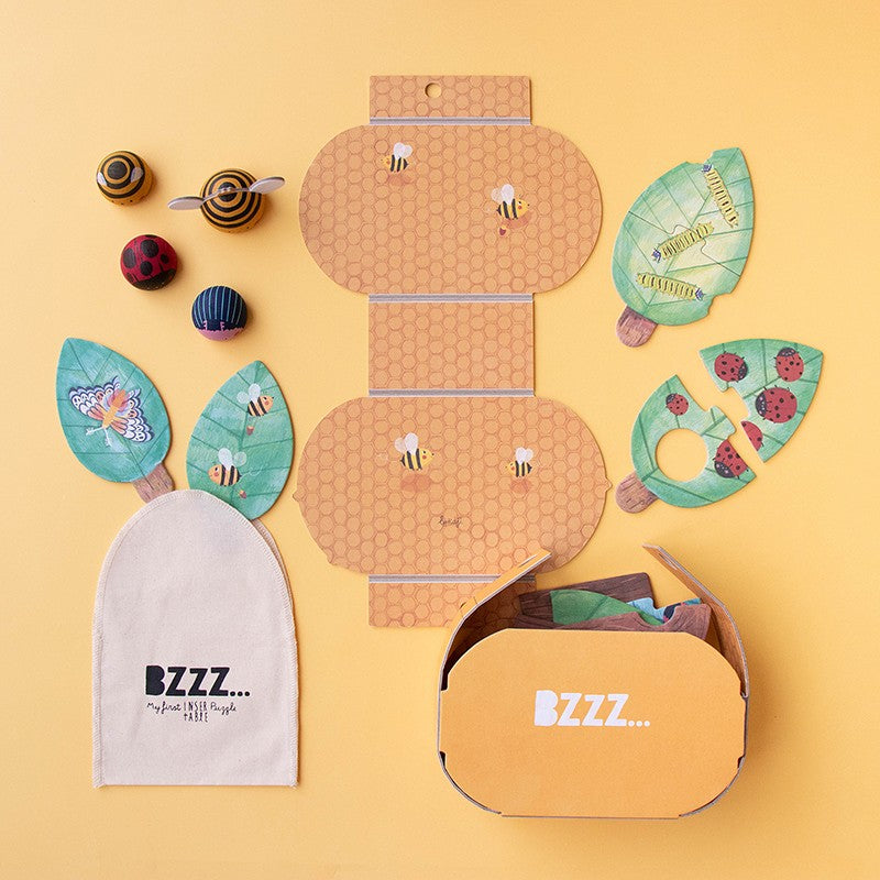 Puzzle à encastrer BZZZ… les insectes en bois