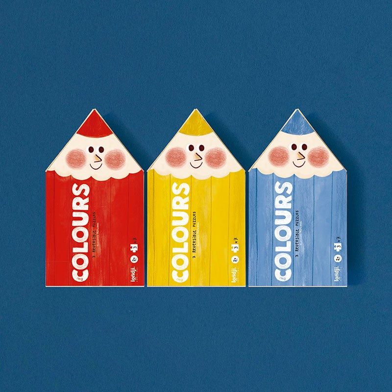 7 puzzles réversibles – Crayons de couleur
