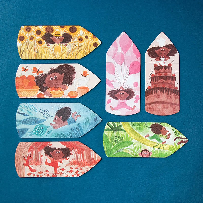 7 puzzles réversibles – Crayons de couleur