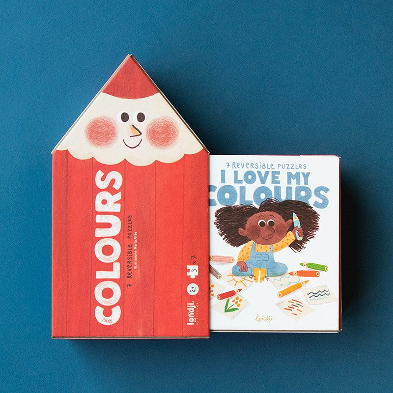 7 puzzles réversibles – Crayons de couleur