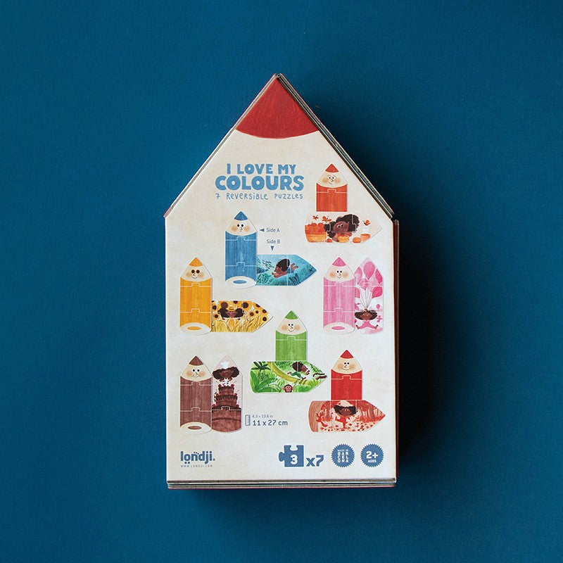 7 puzzles réversibles – Crayons de couleur