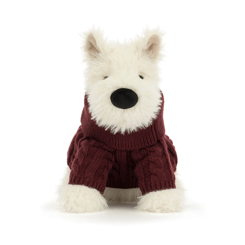 Munro Scottie Dog 'Winter Jumper' – Peluche Jellycat