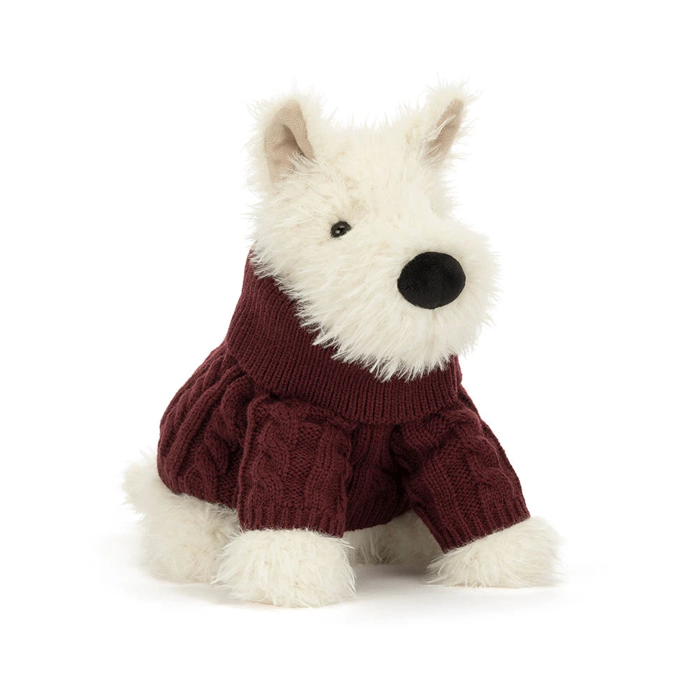 Munro Scottie Dog 'Winter Jumper' – Peluche Jellycat