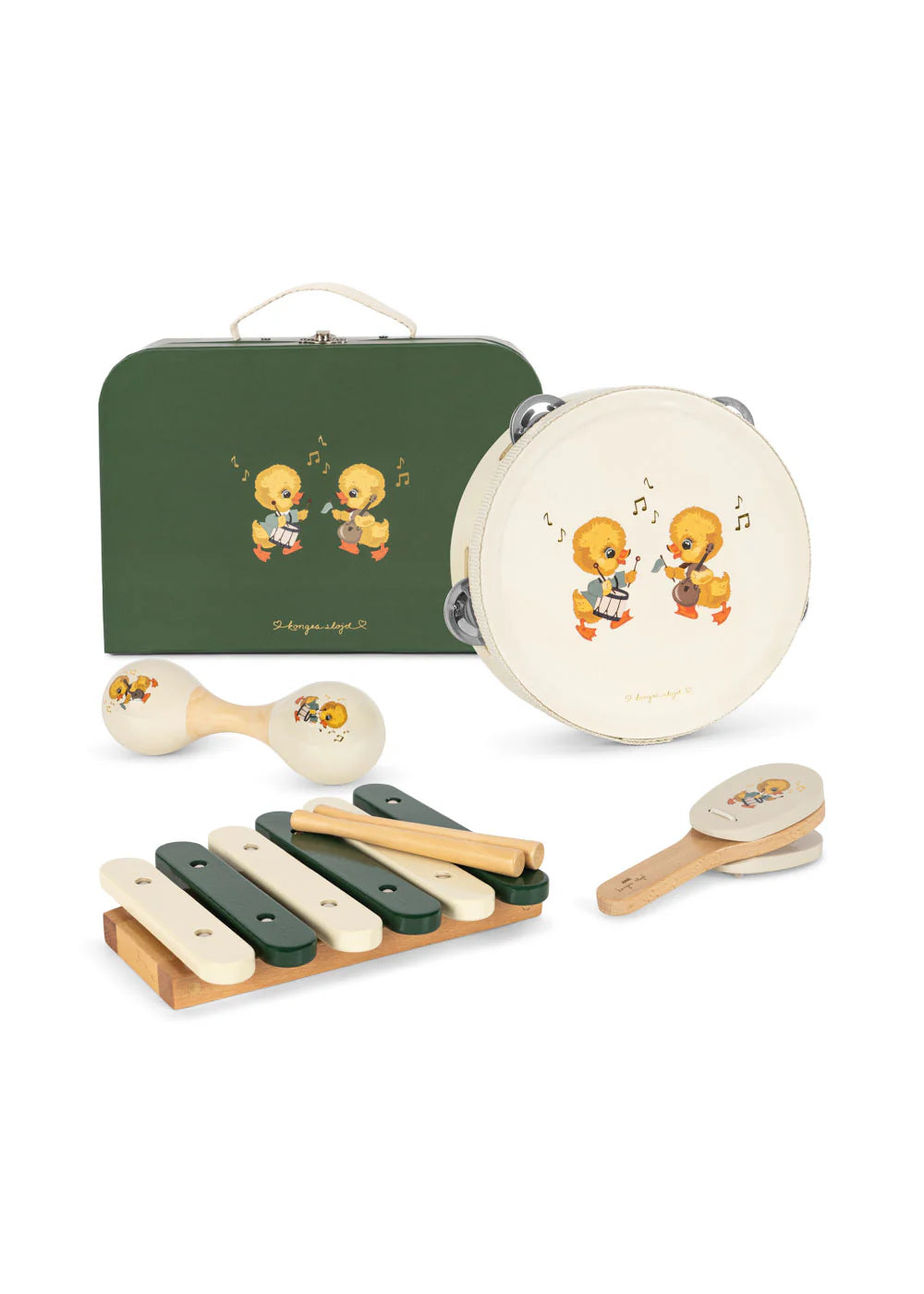 Set d'éveil musical Konges Slojd – Coffret 4 instruments en bois FSC
