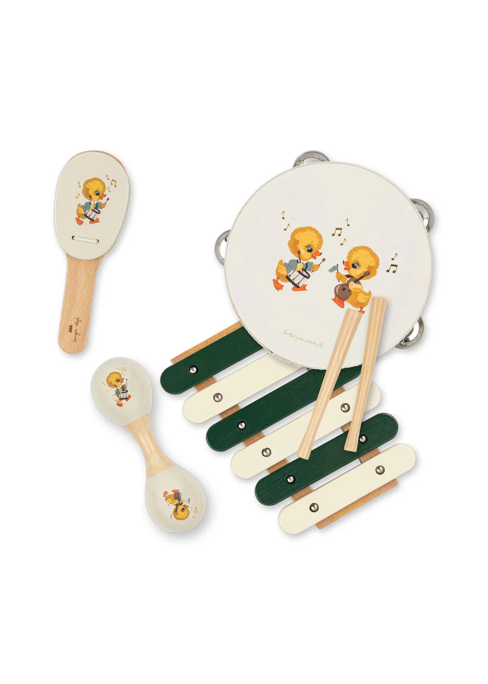 Set d'éveil musical Konges Slojd – Coffret 4 instruments en bois FSC