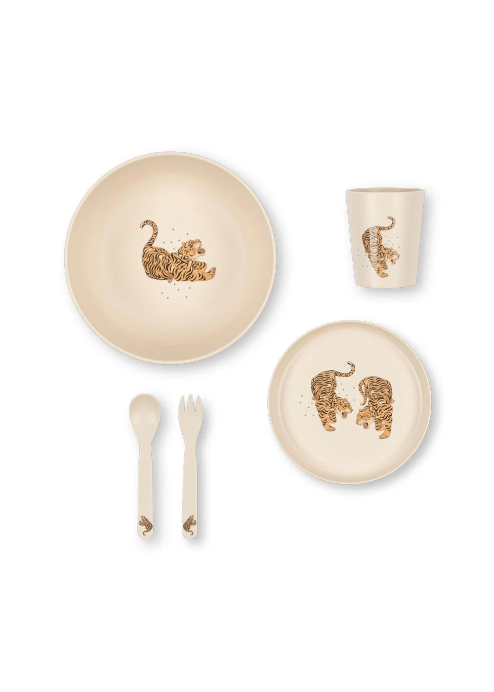 Set repas Tiger Ruggito – Vaisselle bébé en PET recyclé