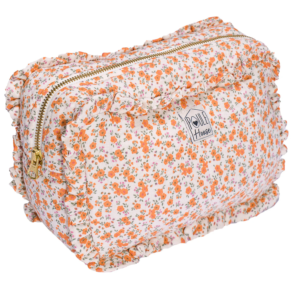 Trousse de toilette Marylou – Coton Vichy Rose & Doublure Imperméable