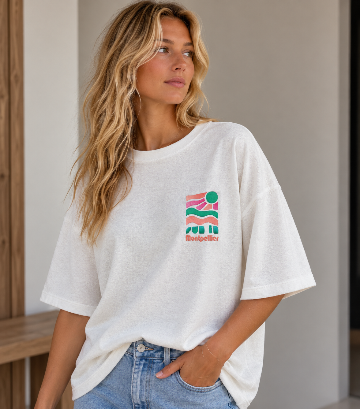 Tee-Shirt TOSCA éponge blanc - Sun in Montpellier -  Anouk & Ninon