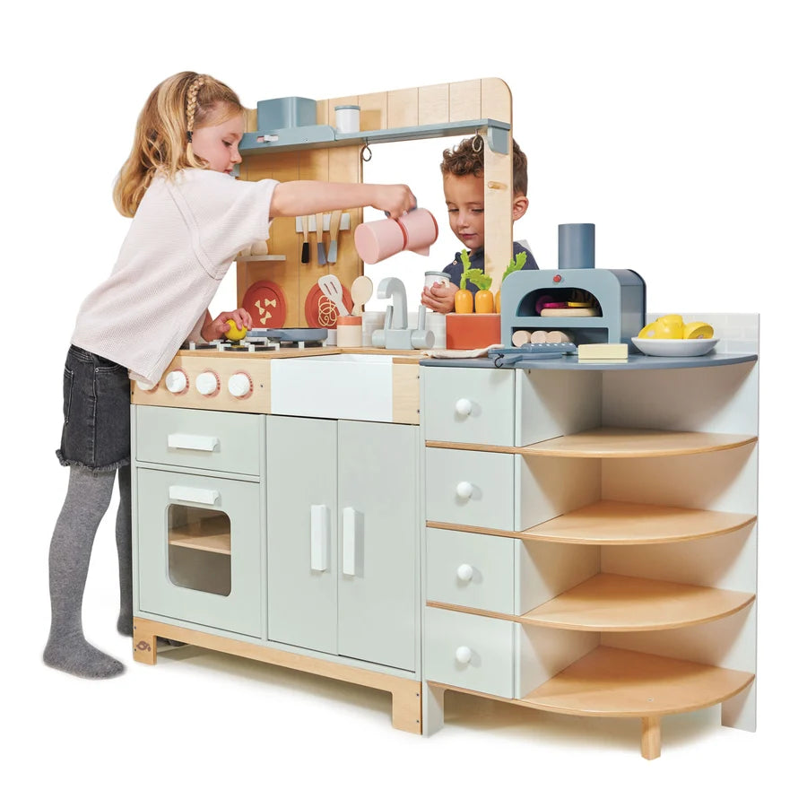 Grande cuisine en bois La Fiamma avec accessoires dès 3 ans - EXCLU WEB