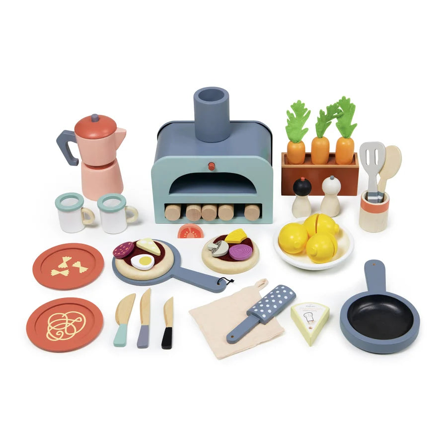 Grande cuisine en bois La Fiamma avec accessoires dès 3 ans - EXCLU WEB