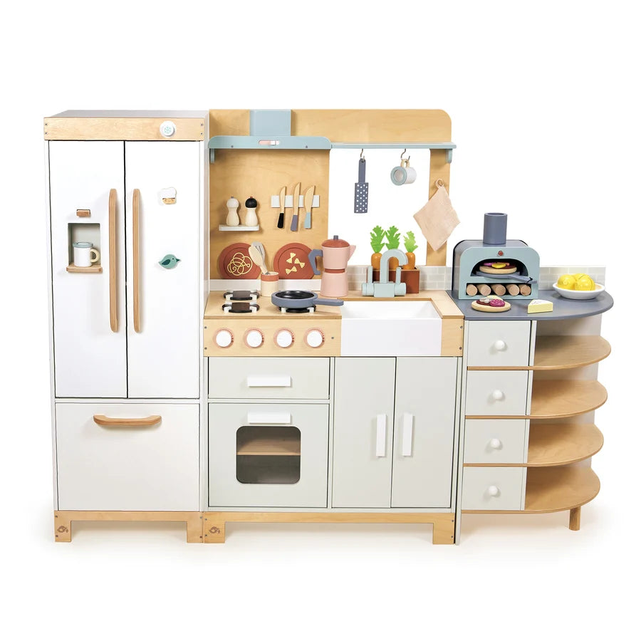 Grande cuisine en bois La Fiamma avec accessoires dès 3 ans - EXCLU WEB