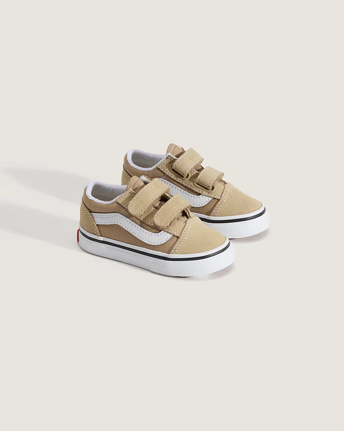 Vans Old Skool V Bébé – Chaussures Scratch Basse Beige