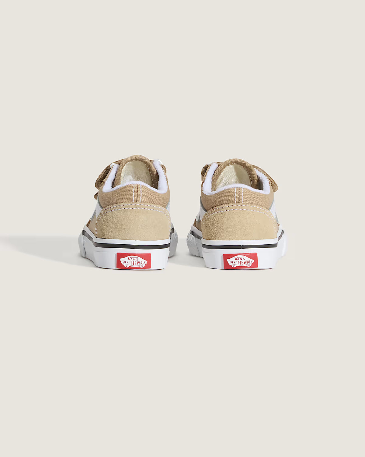 Vans Old Skool V Bébé – Chaussures Scratch Basse Beige