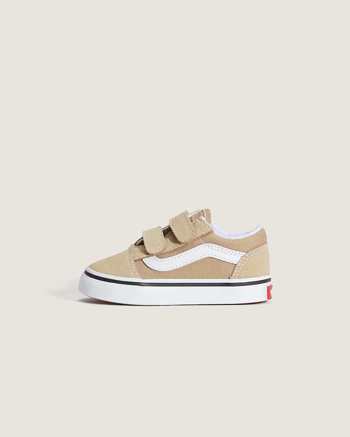 Vans Old Skool V Bébé – Chaussures Scratch Basse Beige