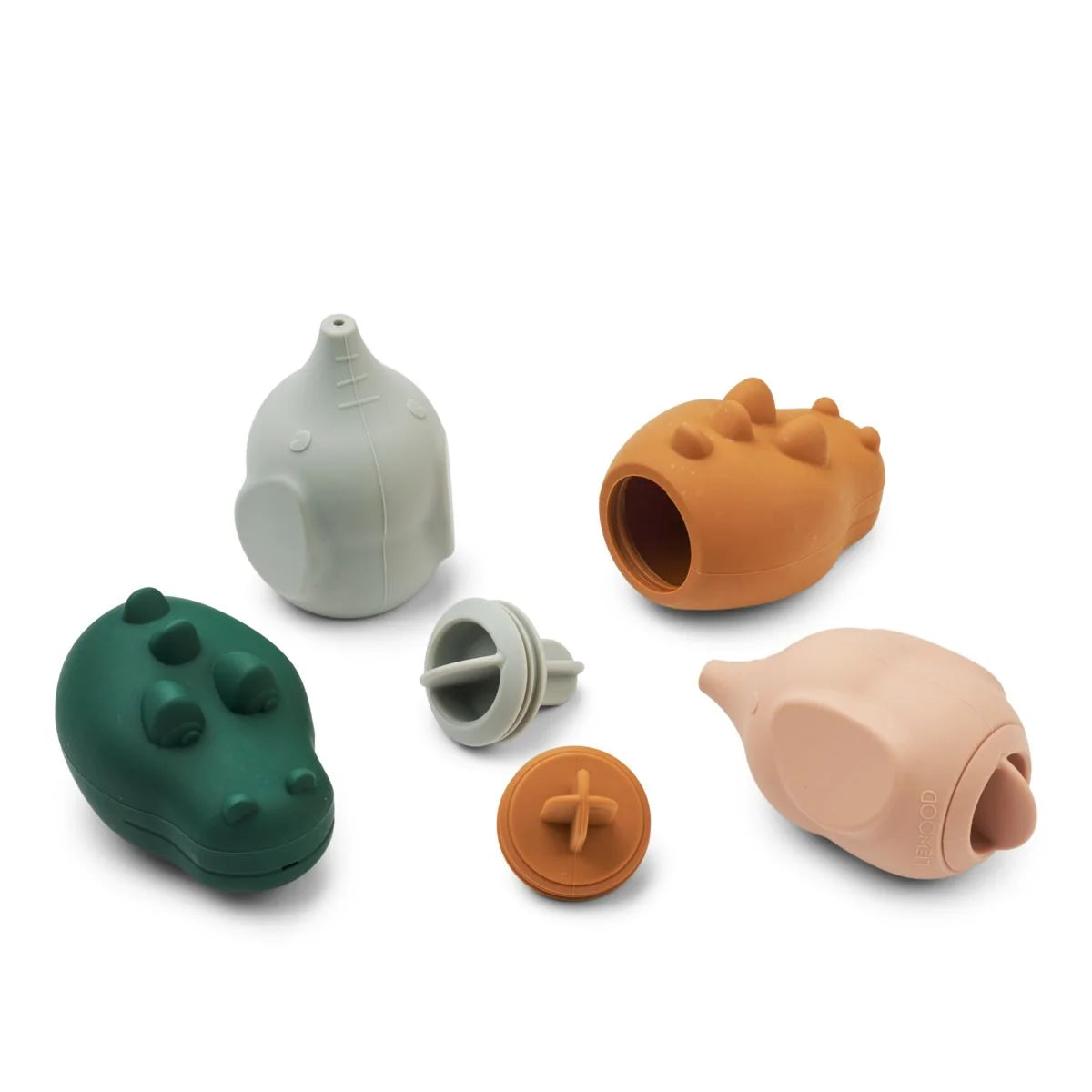 Jouet de Bain Compressible CAROLINA Liewood – Lot de 4 en Silicone | Dove Blue Multi Mix