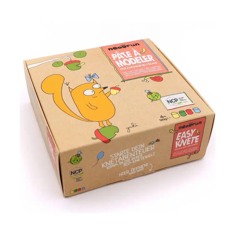Pâte à modeler neogrün® – Boîte de 4 pots naturels pour enfants