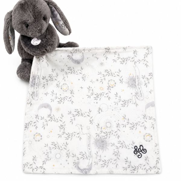 Augustin le lapin – Doudou gris imprimé Rêve étoilé | Tartine et Chocolat