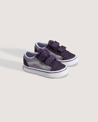 Baskets bébé à scratch Vans Old Skool V - glitter violette
