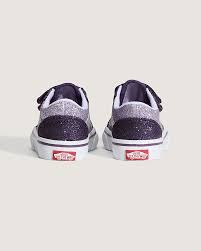 Baskets bébé à scratch Vans Old Skool V - glitter violette