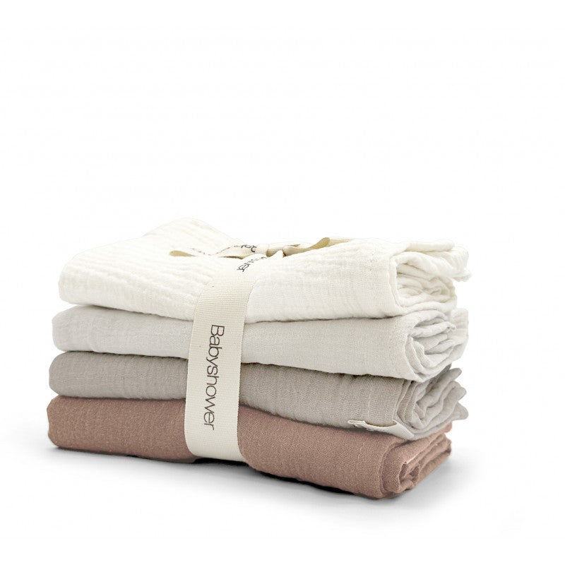Lot de 4 Langes Coton Bio Little Colors – Babyshower