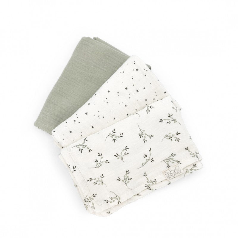 Set de 3 Mini-Langes – Gaze de Coton Bio GOTS | Babyshower