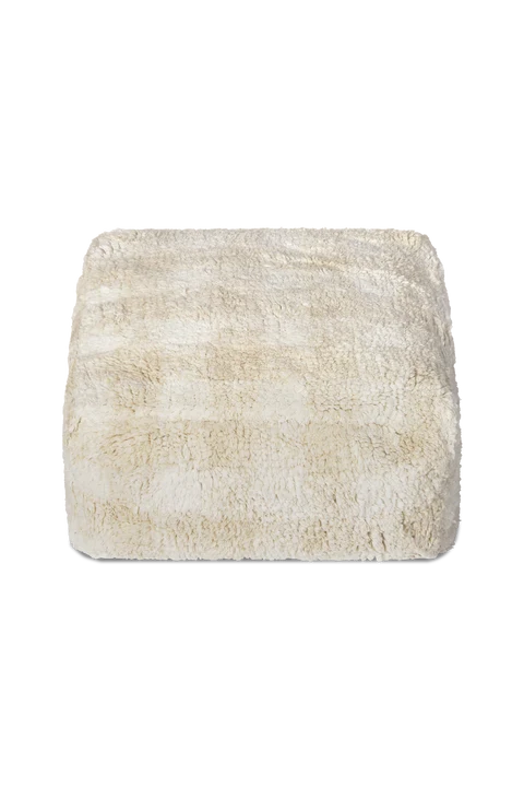 Pouf Vichy – Coton Naturel, Style Vintage