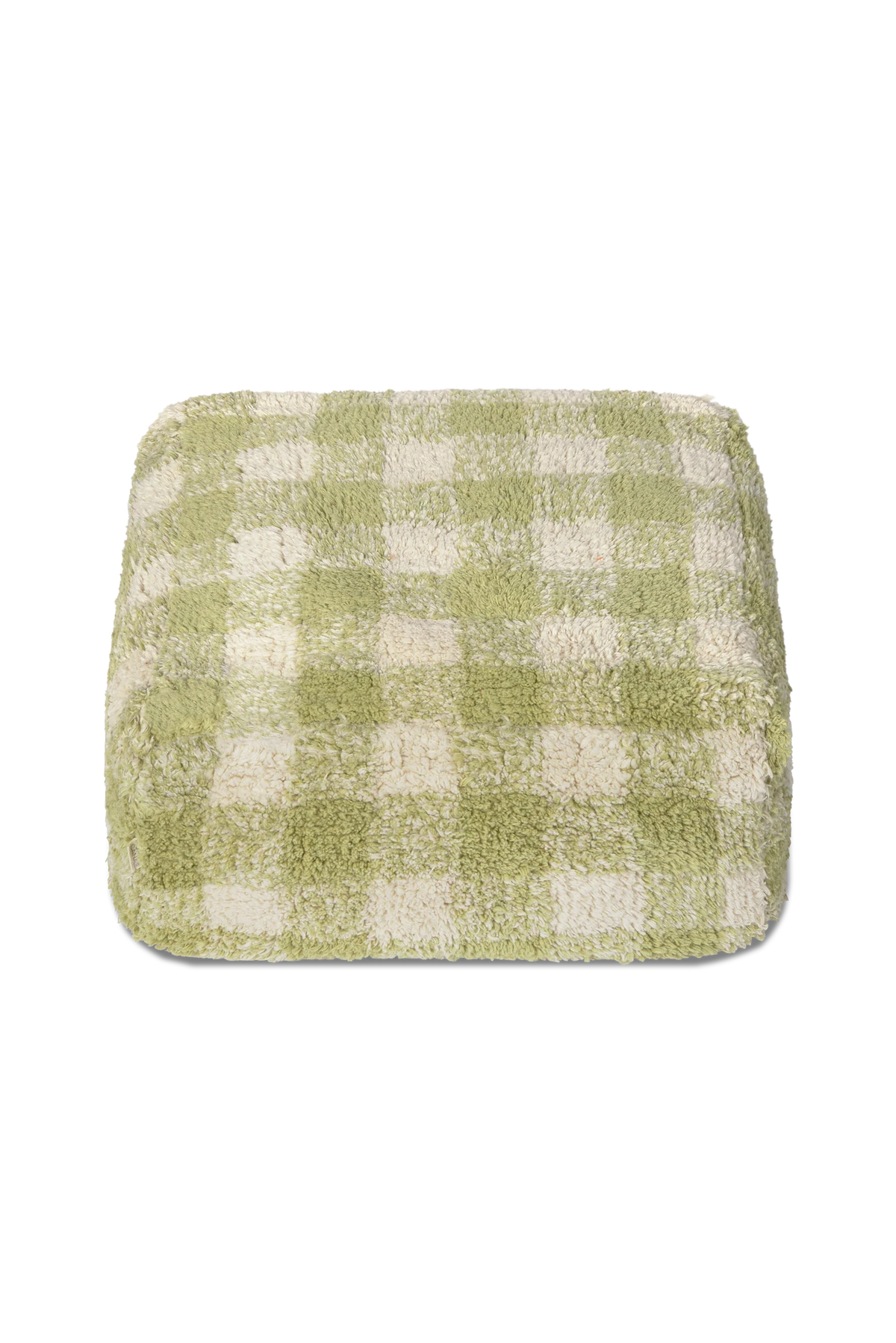 Pouf Vichy – Coton Naturel, Style Vintage